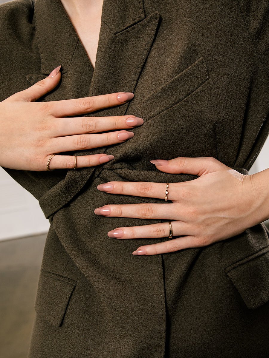 Milk Brown French(ミルクブラウンフレンチ) - FINGER SUIT(フィンガースーツ)ネイルチップ