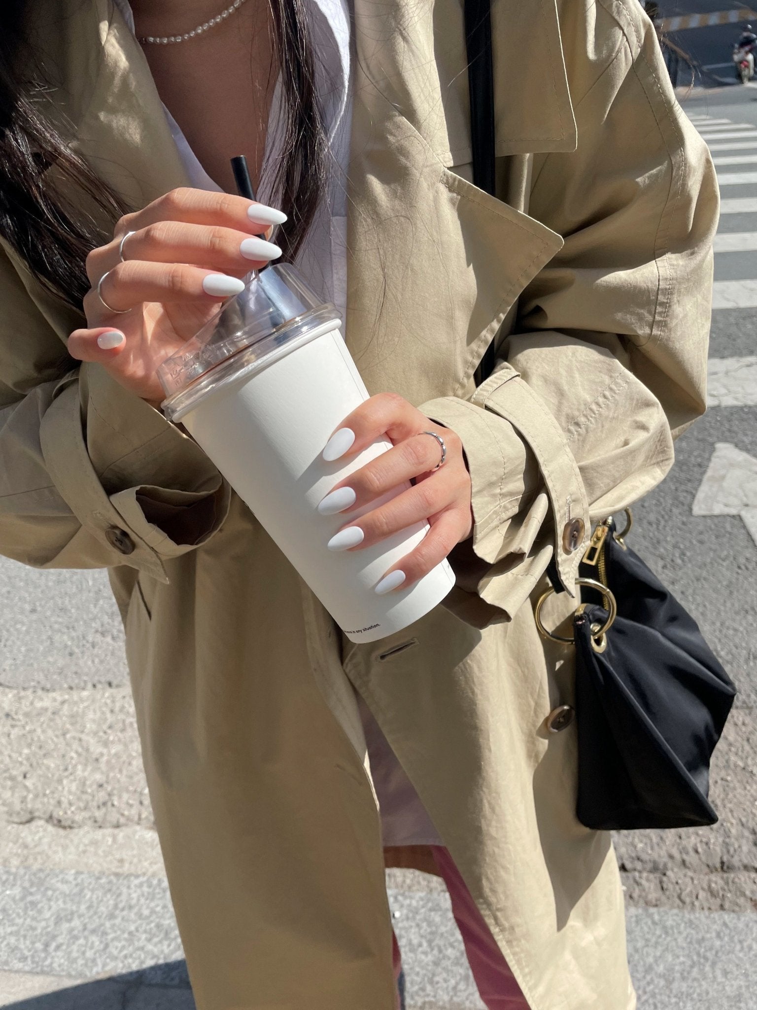 【グルータイプ】Perfect White (パーフェクトホワイト) - フィンガースーツネイルチップのサイズガイド(40枚入り、16サイズ)