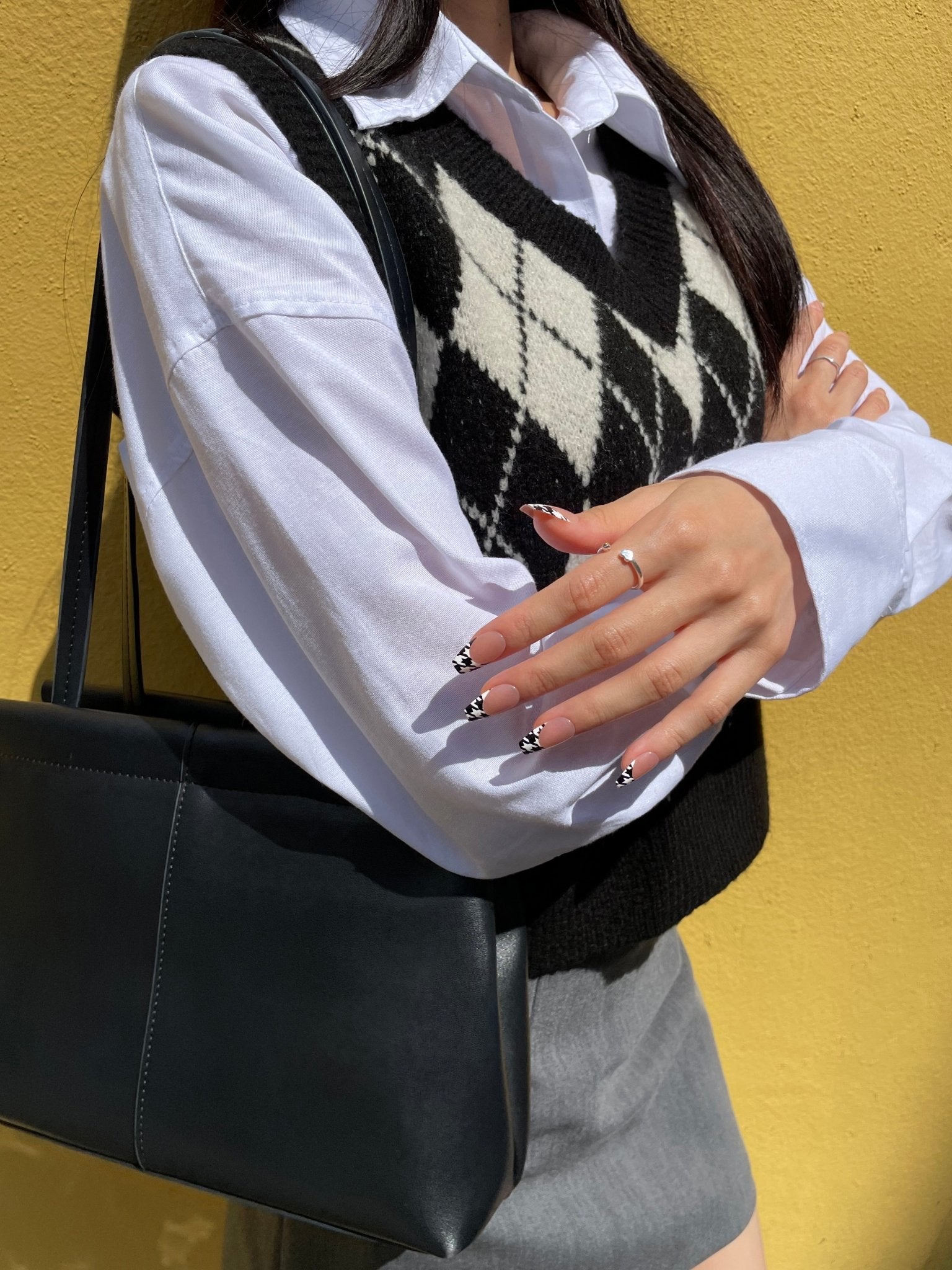 【Kep1er 着用】Houndstooth(ハウンドトゥース) - FINGER SUIT(フィンガースーツ)ネイルチップ