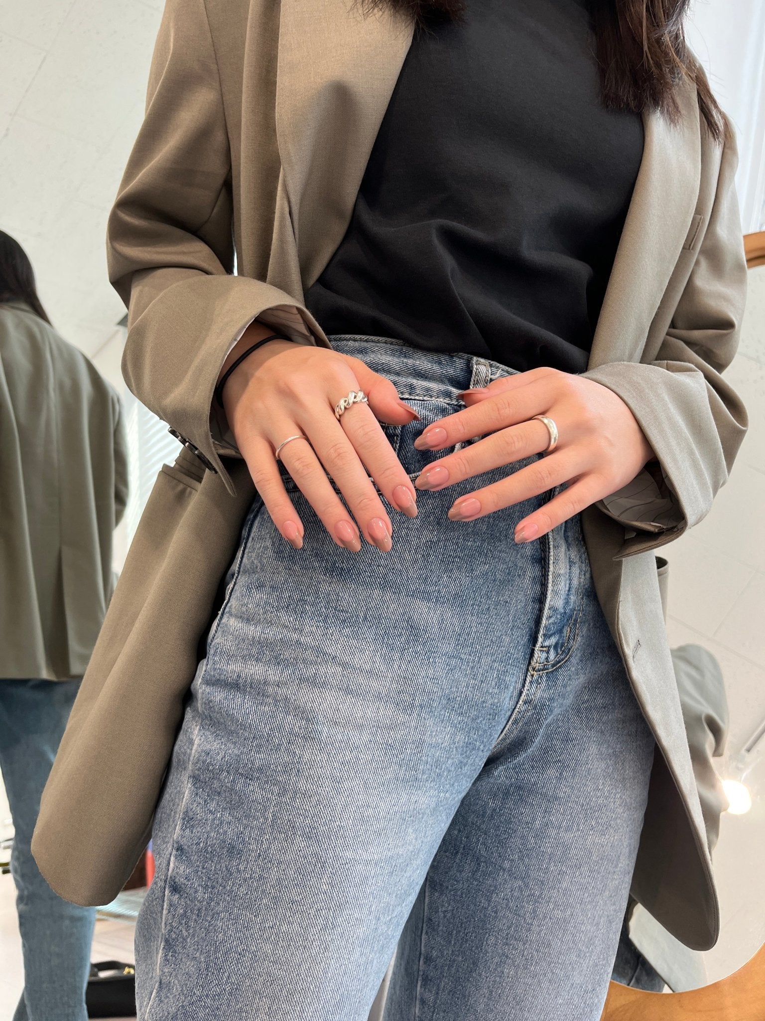 Milk Brown French(ミルクブラウンフレンチ) - FINGER SUIT(フィンガースーツ)ネイルチップ