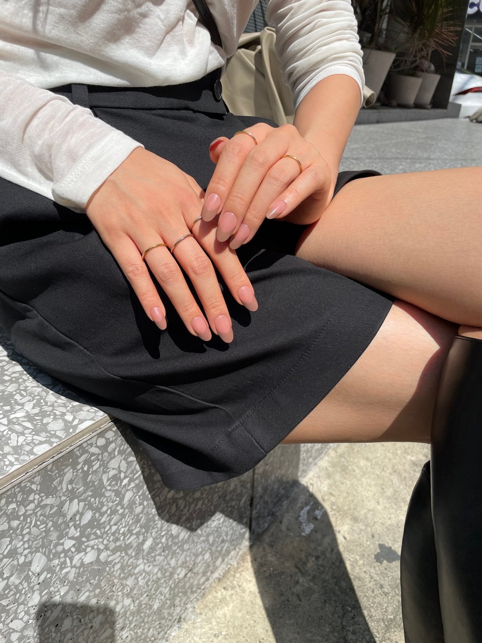 Milk Brown French(ミルクブラウンフレンチ) - FINGER SUIT(フィンガースーツ)ネイルチップ