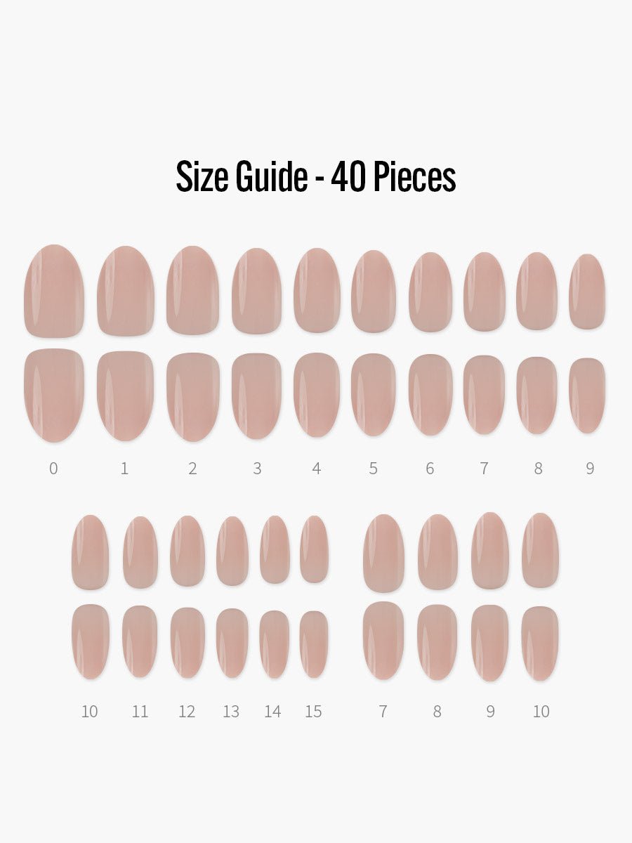 Chai Tea(チャイティー) - フィンガースーツネイルチップのサイズガイド(40枚入り、16サイズ)