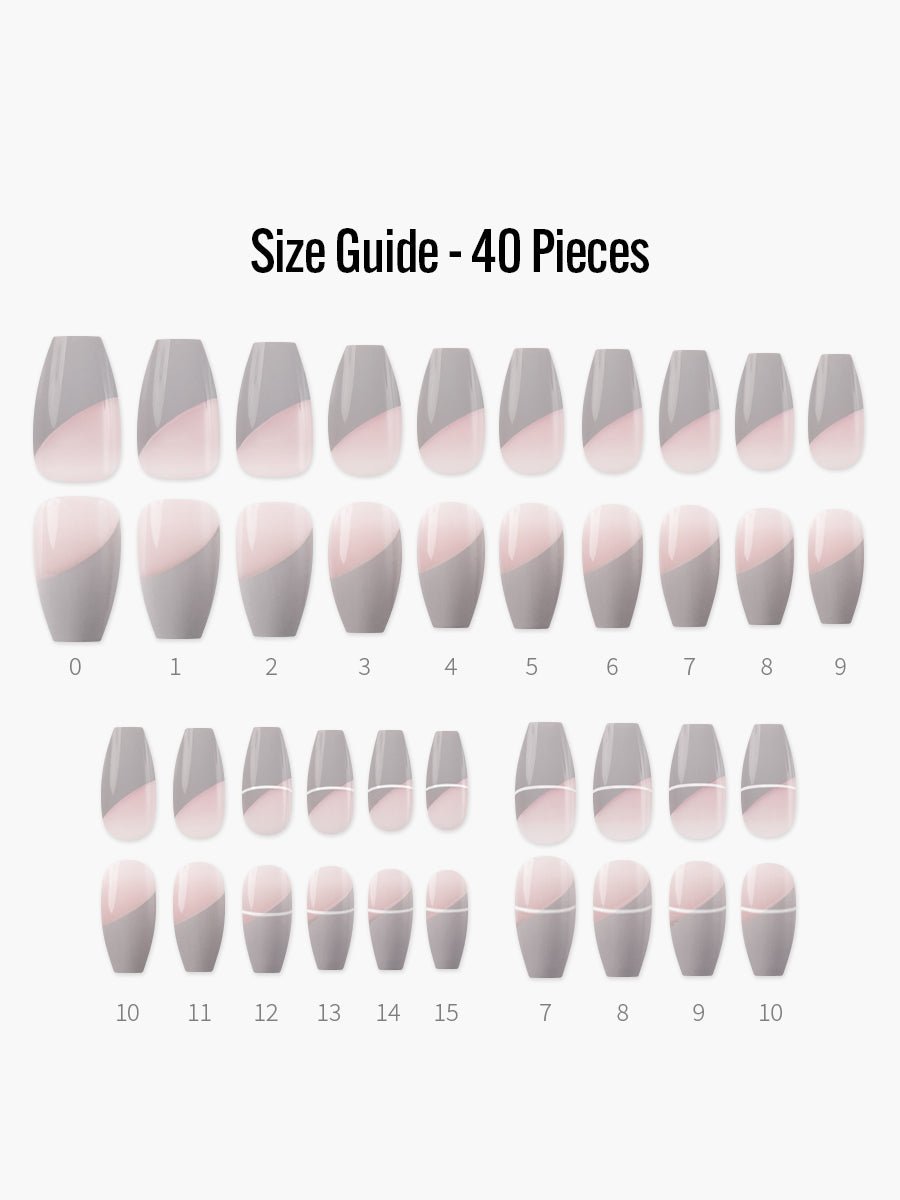 Monica(モニカ) - フィンガースーツネイルチップのサイズガイド(40枚入り、16サイズ)
