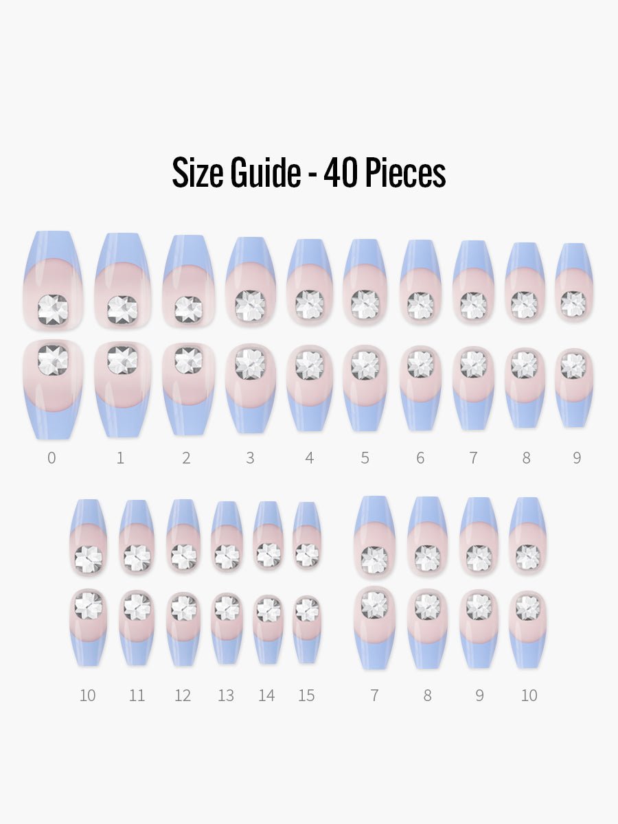 【Kep1er 着用】Crush(クラッシュ) - フィンガースーツネイルチップのサイズガイド(40枚入り、16サイズ)