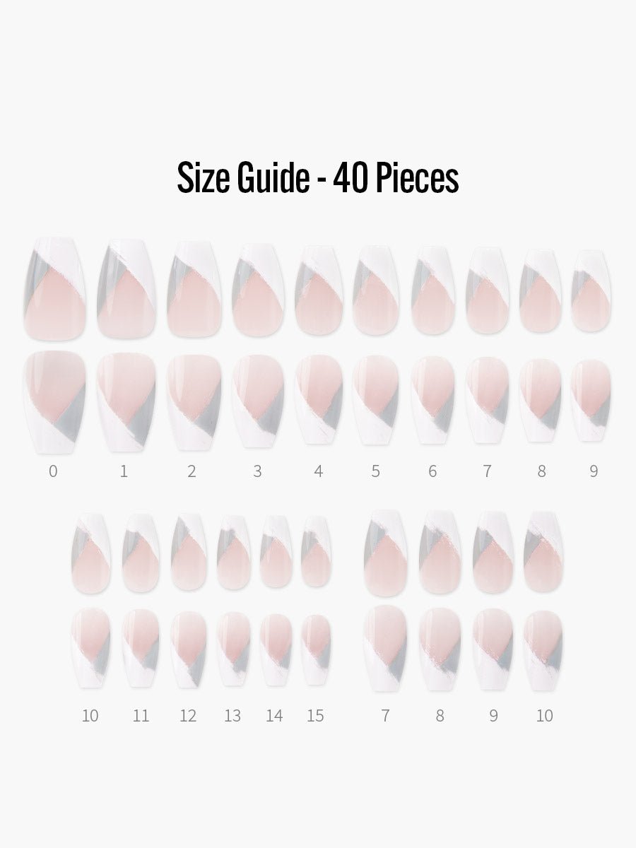 Graffiti(グラフィティ) - フィンガースーツネイルチップのサイズガイド(40枚入り、16サイズ)