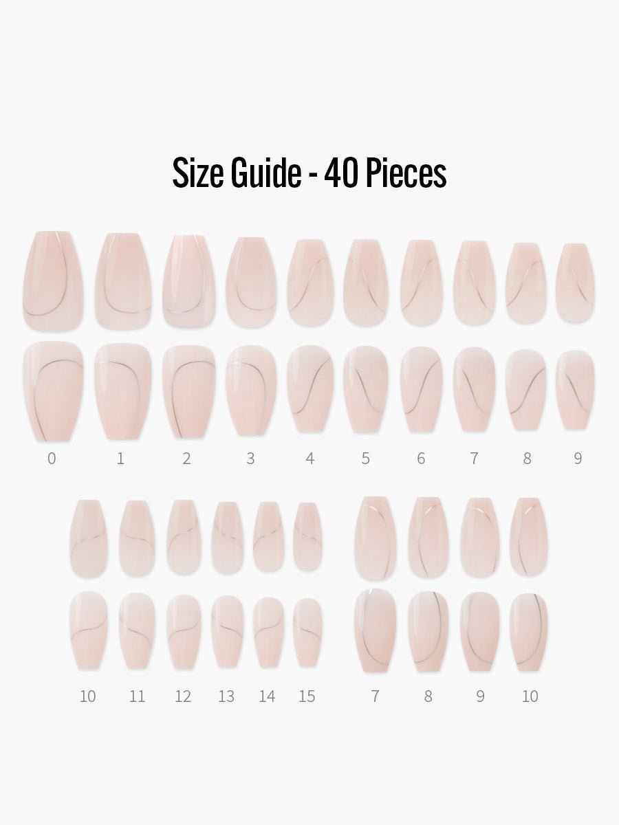 Brooklyn(ブルックリン) - フィンガースーツネイルチップのサイズガイド(40枚入り、16サイズ)