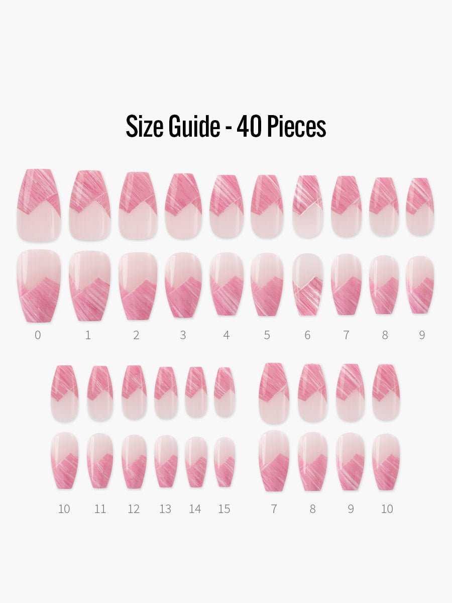 Rosie(ロージー) - フィンガースーツネイルチップのサイズガイド(40枚入り、16サイズ)