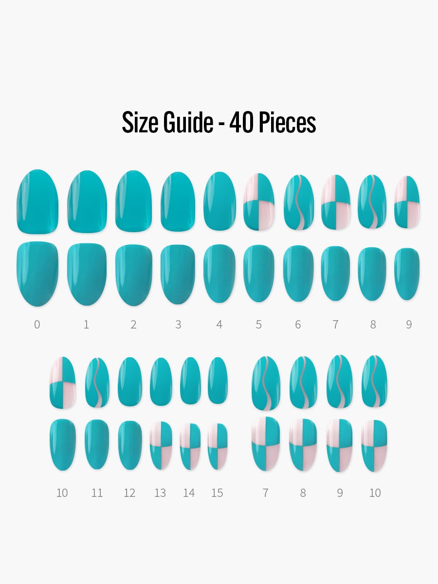 Amusement(アミューズメント) - フィンガースーツネイルチップのサイズガイド(40枚入り、16サイズ)