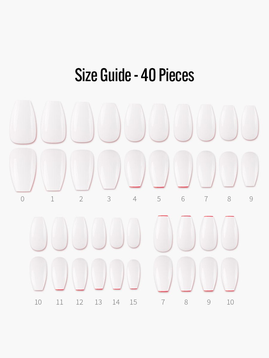 Peekaboo(ピーカブー) - フィンガースーツネイルチップのサイズガイド(40枚入り、16サイズ)