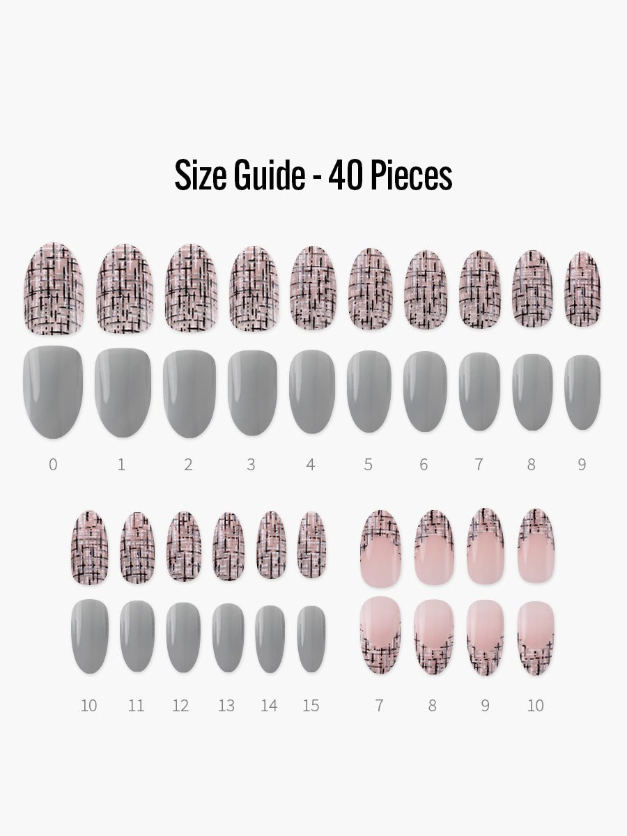 Willow(ウィロー) - フィンガースーツネイルチップのサイズガイド(40枚入り、16サイズ)