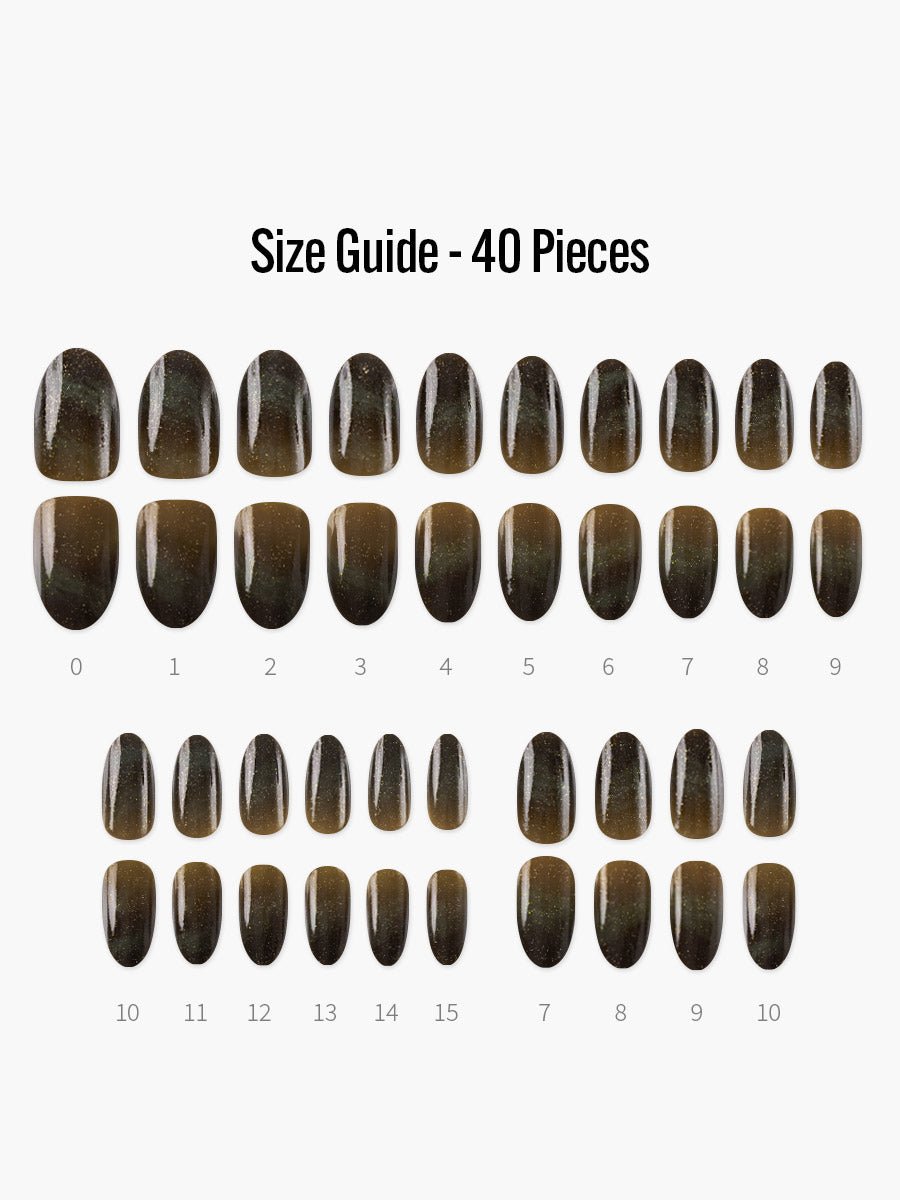 Lights(ライト) - フィンガースーツネイルチップのサイズガイド(40枚入り、16サイズ)