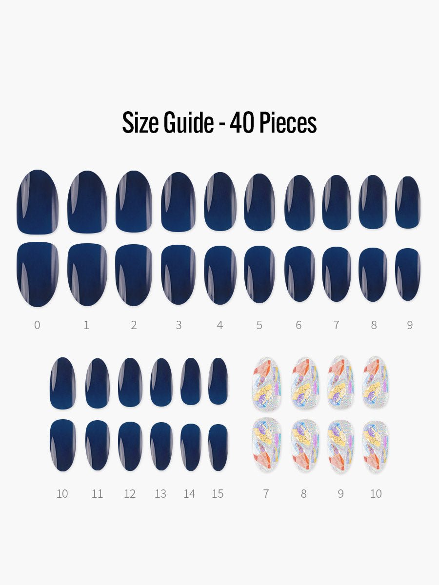 Highlight(ハイライト) - フィンガースーツネイルチップのサイズガイド(40枚入り、16サイズ)