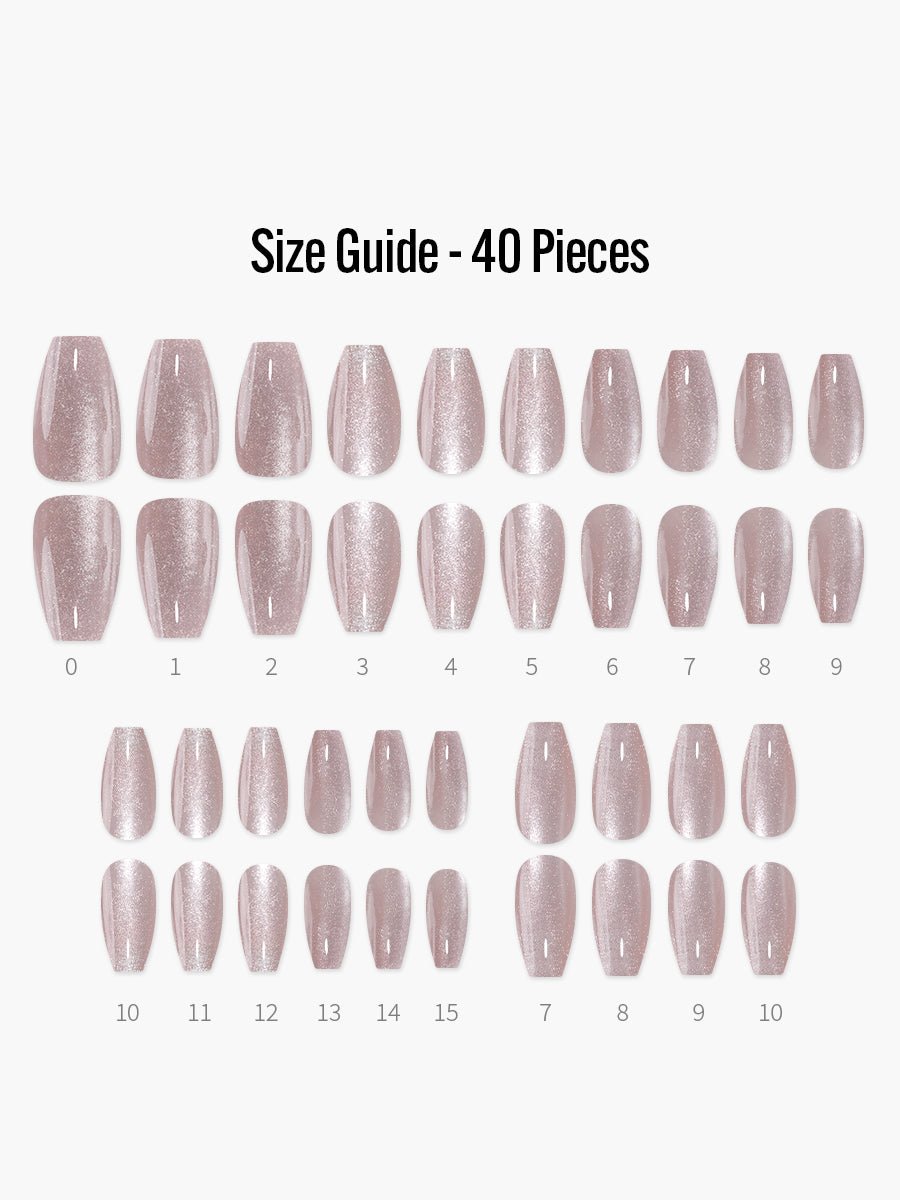 Candid(キャンディッド) - フィンガースーツネイルチップのサイズガイド(40枚入り、16サイズ)