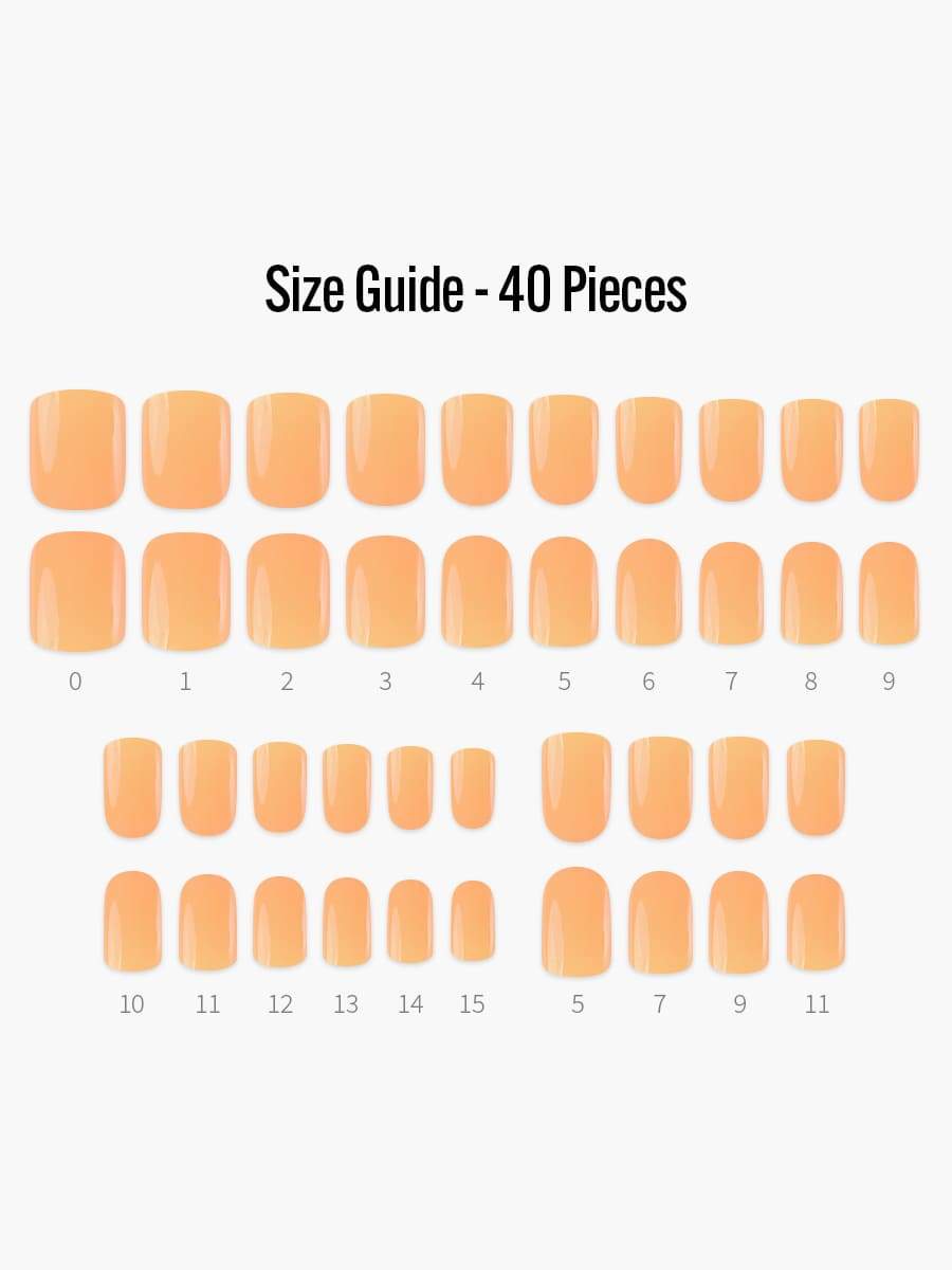 Apricot(アプリコット) - フィンガースーツネイルチップのサイズガイド(40枚入り、16サイズ)
