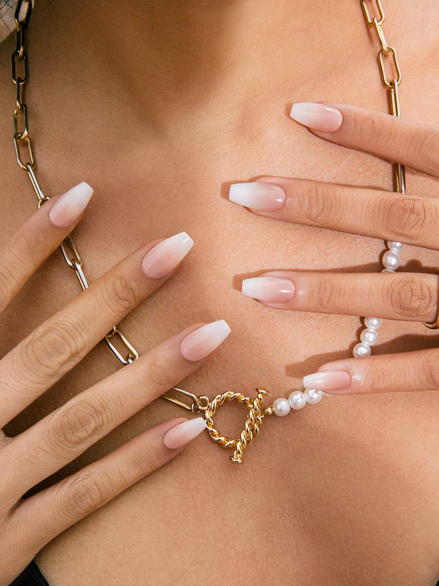 【Kep1er 着用】Baby Boomer (バレリーナ)(ベイビーブーマー) - FINGER SUIT(フィンガースーツ)ネイルチップ