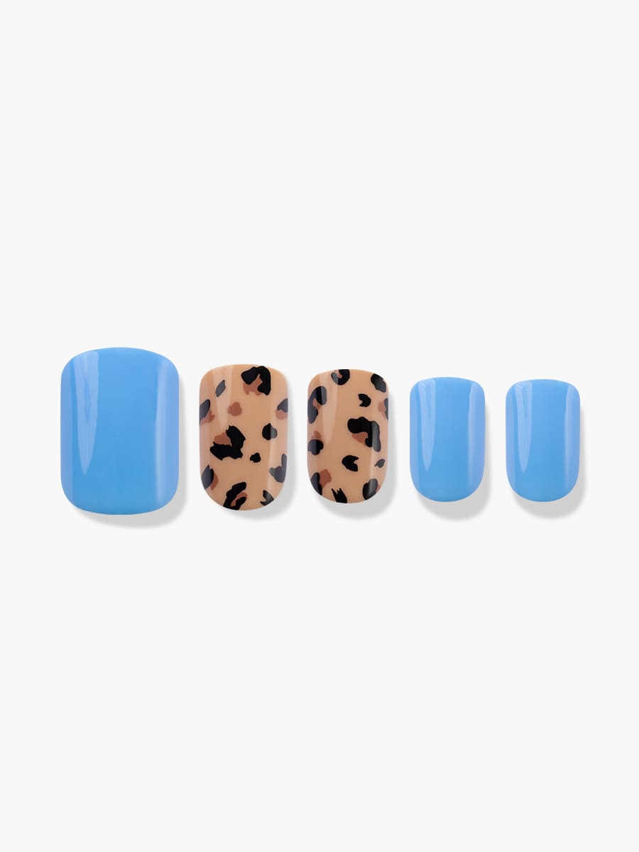 【Kep1er 着用】Blue Leopard(ブルーレオパード) - FINGER SUIT(フィンガースーツ)ネイルチップ