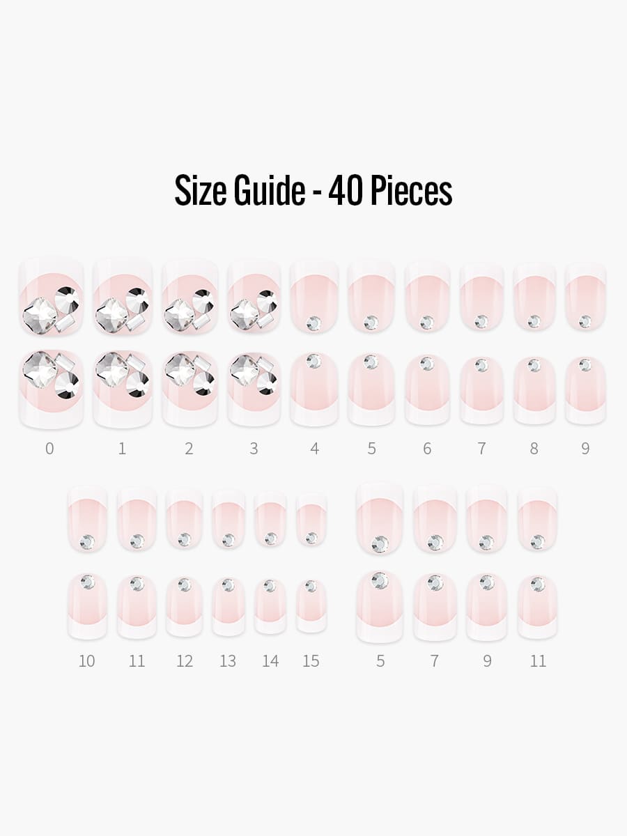 Diana(ダイアナ) - フィンガースーツネイルチップのサイズガイド(40枚入り、16サイズ)