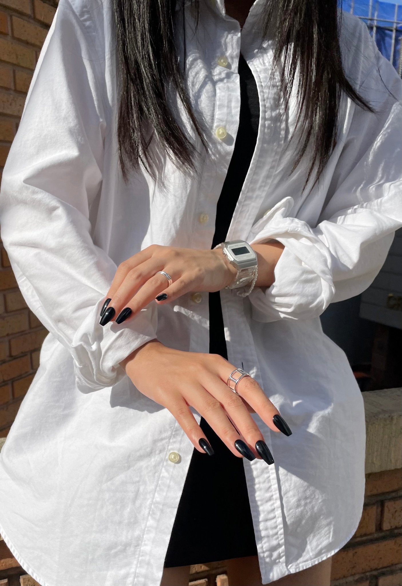 Perfect Black(バレリーナ)(パーフェクトブラック(バレリーナ)) - FINGER SUIT(フィンガースーツ)ネイルチップ