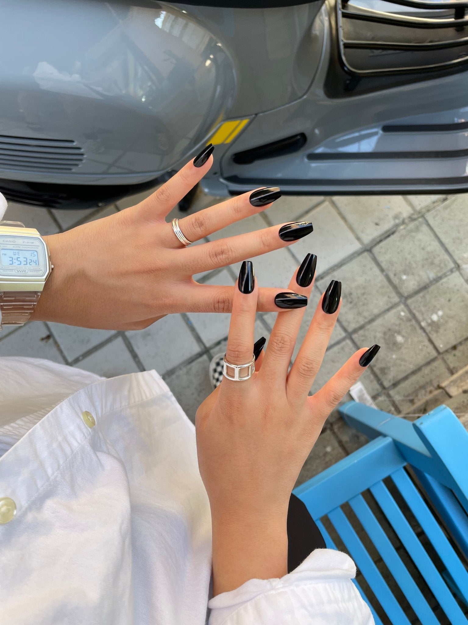 Perfect Black(バレリーナ)(パーフェクトブラック(バレリーナ)) - FINGER SUIT(フィンガースーツ)ネイルチップ