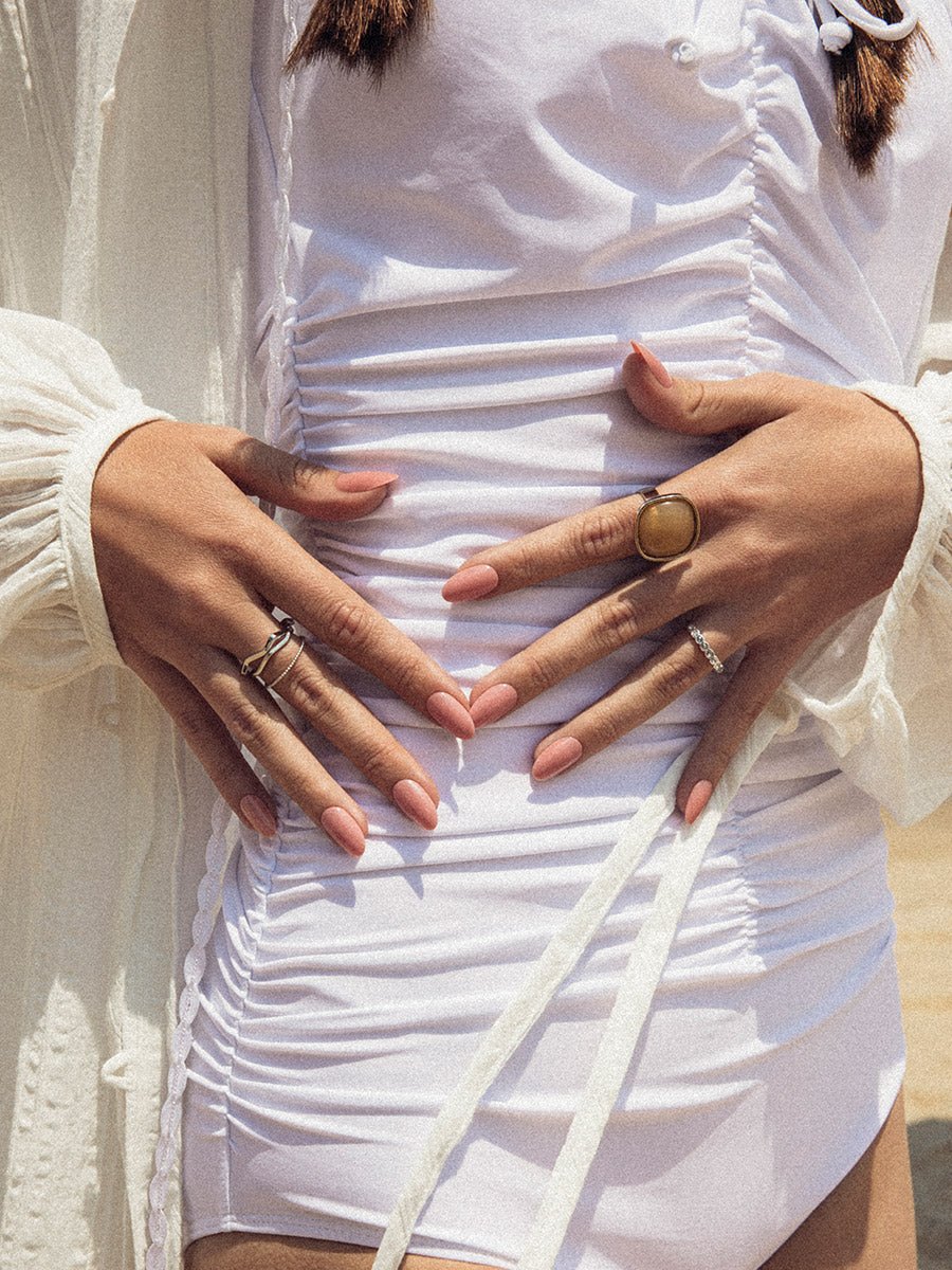 Rose Beige(ローズベージュ) - FINGER SUIT(フィンガースーツ)ネイルチップ