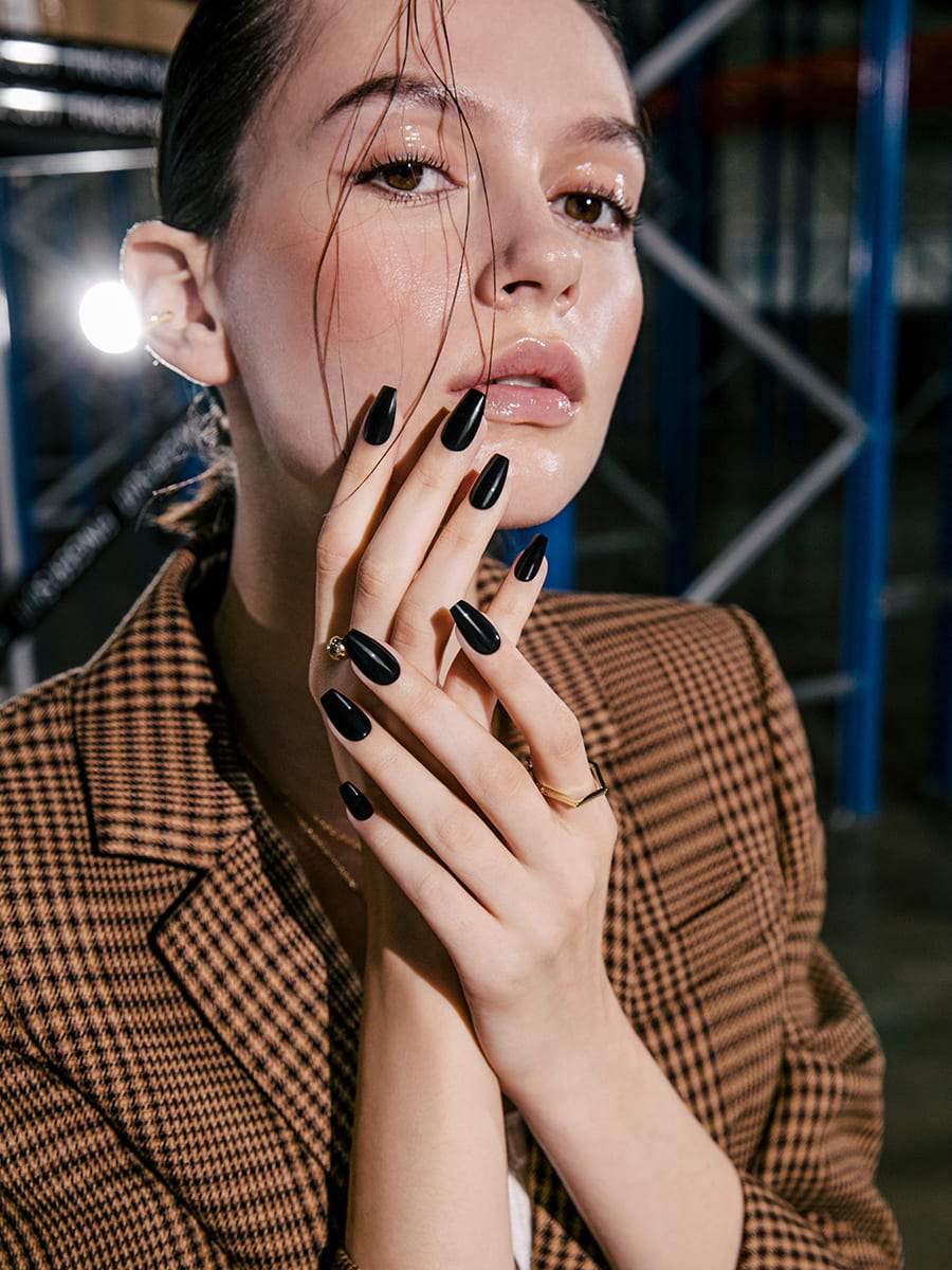 Perfect Black(バレリーナ)(パーフェクトブラック(バレリーナ)) - FINGER SUIT(フィンガースーツ)ネイルチップ