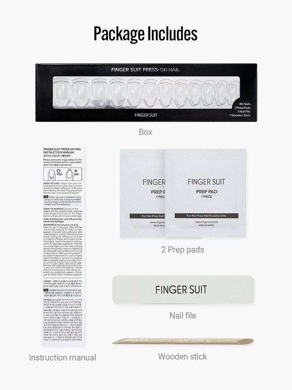 フィンガースーツネイルチップの付属品 - オールインワンセット