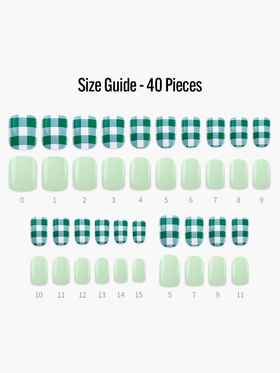 Picnic(ピクニック) - フィンガースーツネイルチップのサイズガイド(40枚入り、16サイズ)