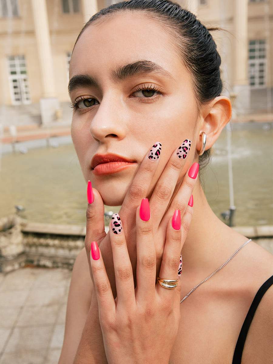 【Kep1er 着用】Pink Leopard(ピンクレオパード) - FINGER SUIT(フィンガースーツ)ネイルチップ