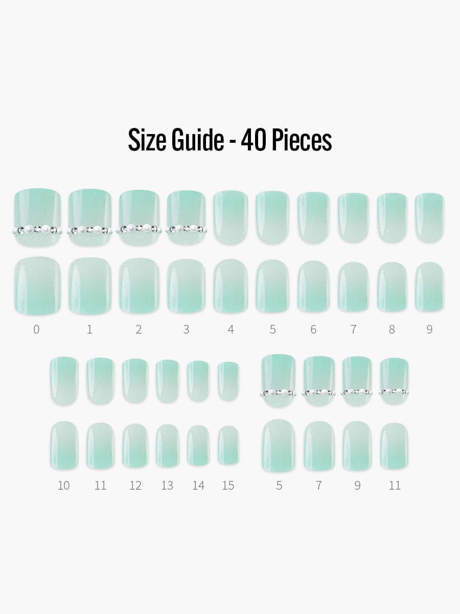 Santorini(サントリーニ) - フィンガースーツネイルチップのサイズガイド(40枚入り、16サイズ)