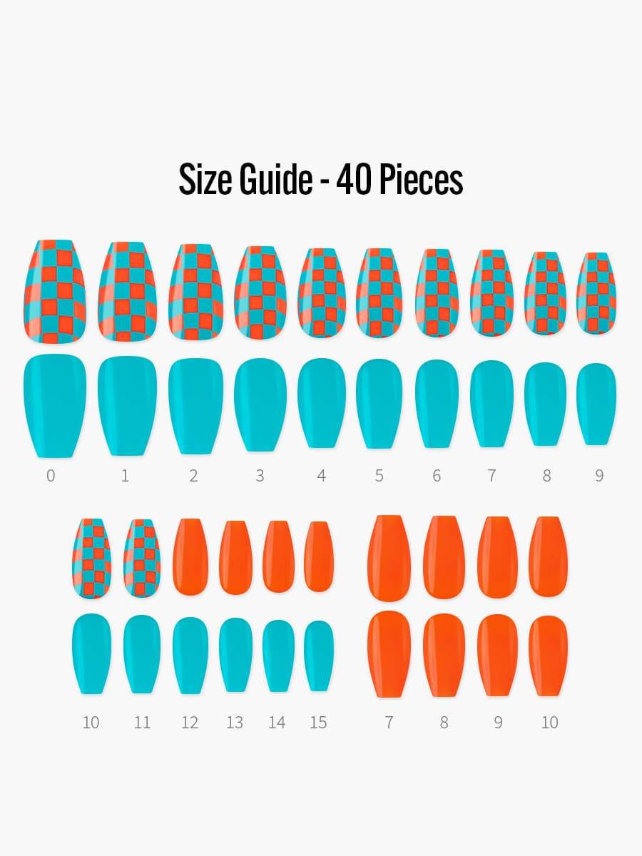 Skater(スケーター) - フィンガースーツネイルチップのサイズガイド(40枚入り、16サイズ)