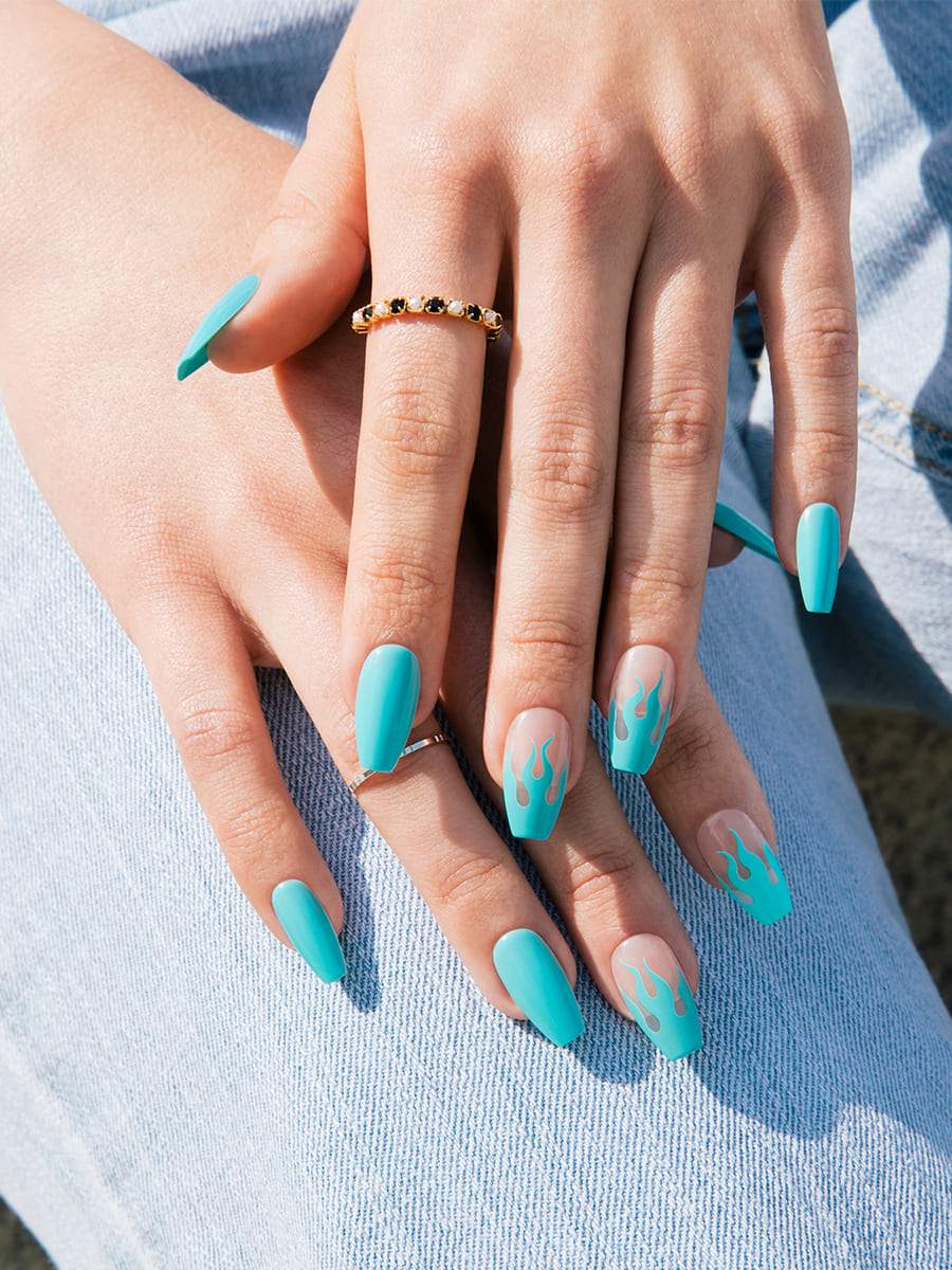 【Kep1er 着用】Water Flame(ウォーターフレイム) - FINGER SUIT(フィンガースーツ)ネイルチップ