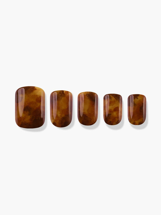 【Kep1er 着用】Brown Marble(ブラウンマーブル) - FINGER SUIT(フィンガースーツ)ネイルチップ
