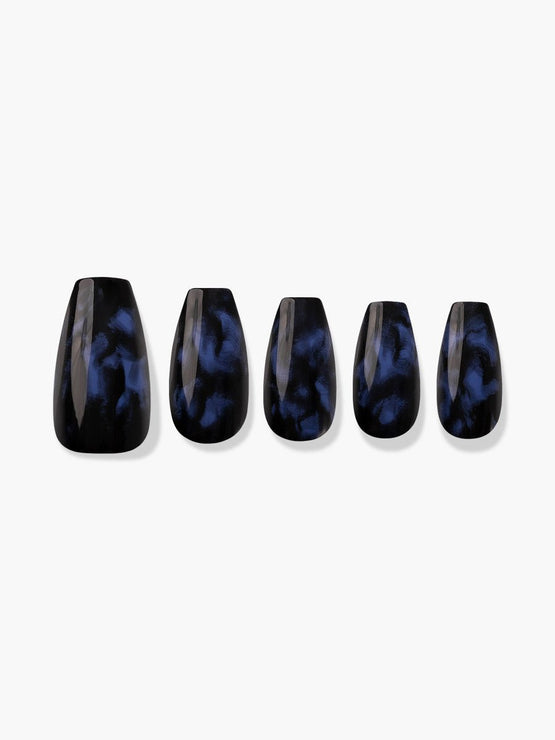 【Kep1er・BIBI 着用】Blue Black Marble(ブルーブラックマーブル) - FINGER SUIT(フィンガースーツ)ネイルチップ